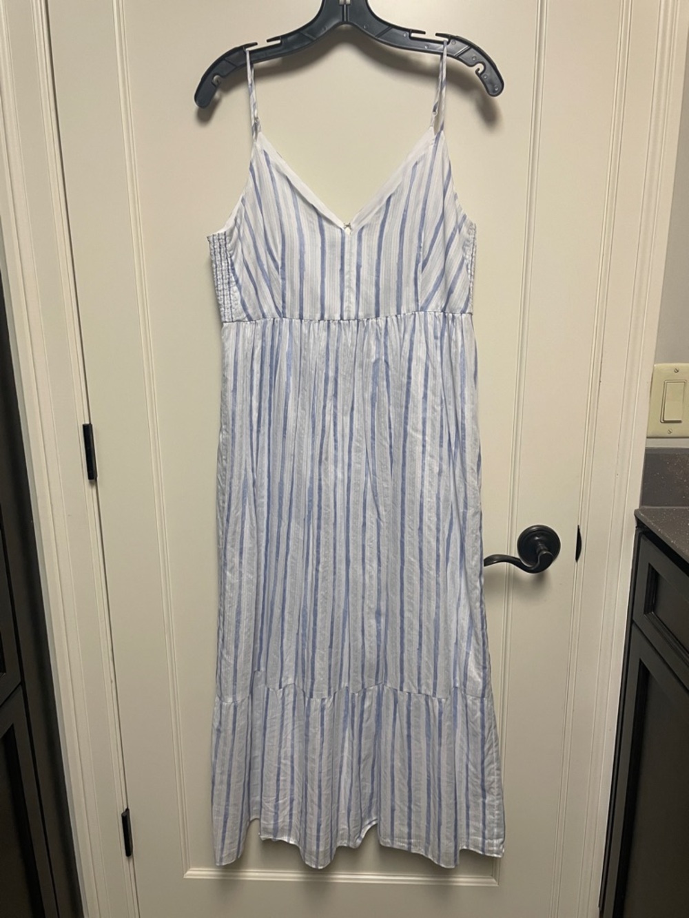 Club Monaco Blue and White Striped Maxi Sundress